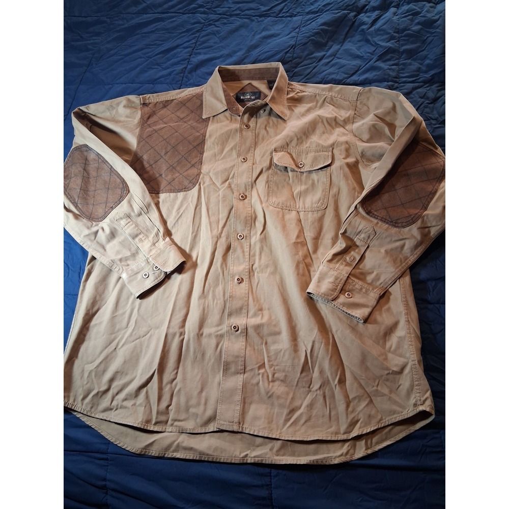 RedHead Shooting Shirt XL‎ Brown Hunting Quilted Pads Long Sleeve